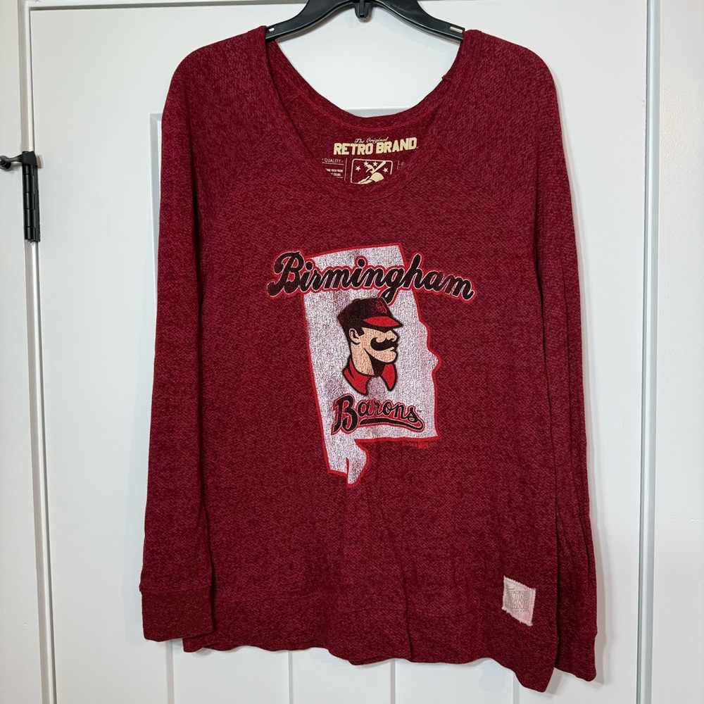 Retro Brand Birmingham Barons Women’s Cotton Blend Red long sleeve size Large